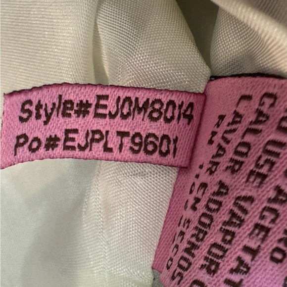 Eliza J Floral Beaded Neckline Dark Navy Blue White Linen Blend Mini Dress M - Picture 16 of 17